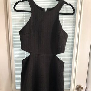 Club Monaco Black Cut Out Textured Dress